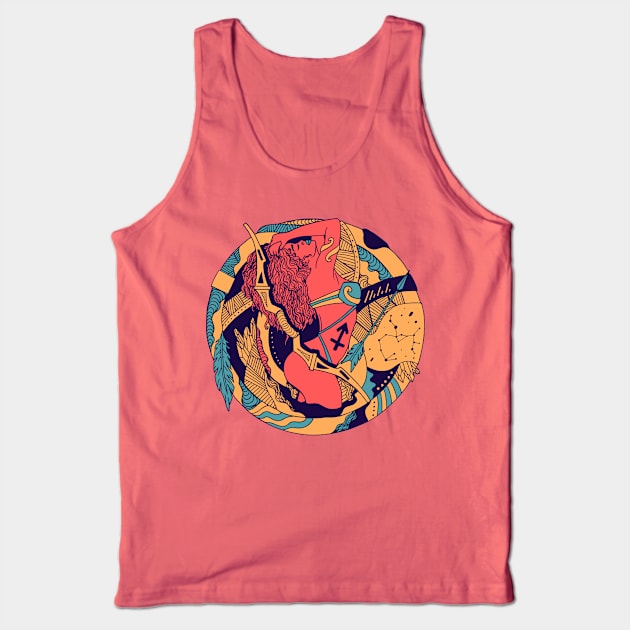 Retro Triad Sagittarius Beauty Tank Top by kenallouis